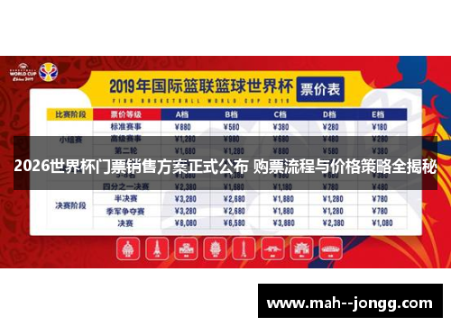 2026世界杯门票销售方案正式公布 购票流程与价格策略全揭秘